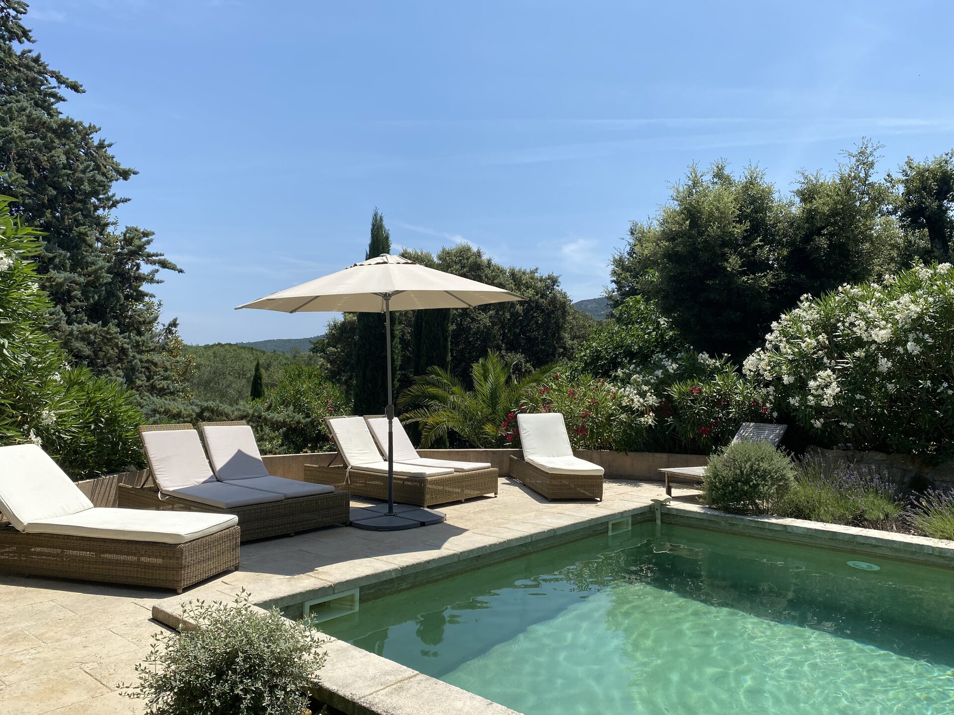 Pool and sunloungers